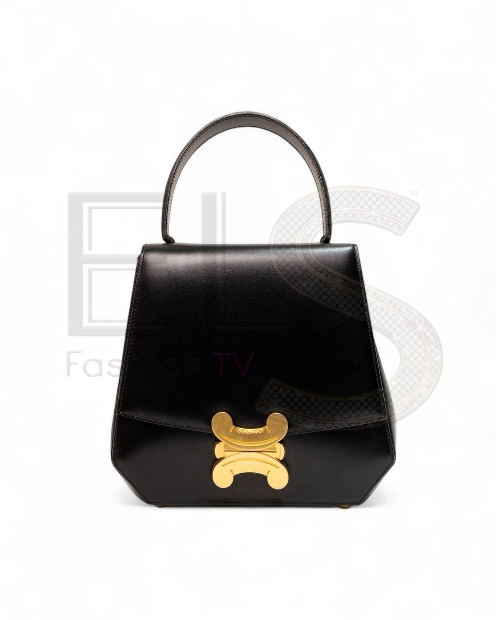 Celine Blazon Triomphe Hand Bag Black