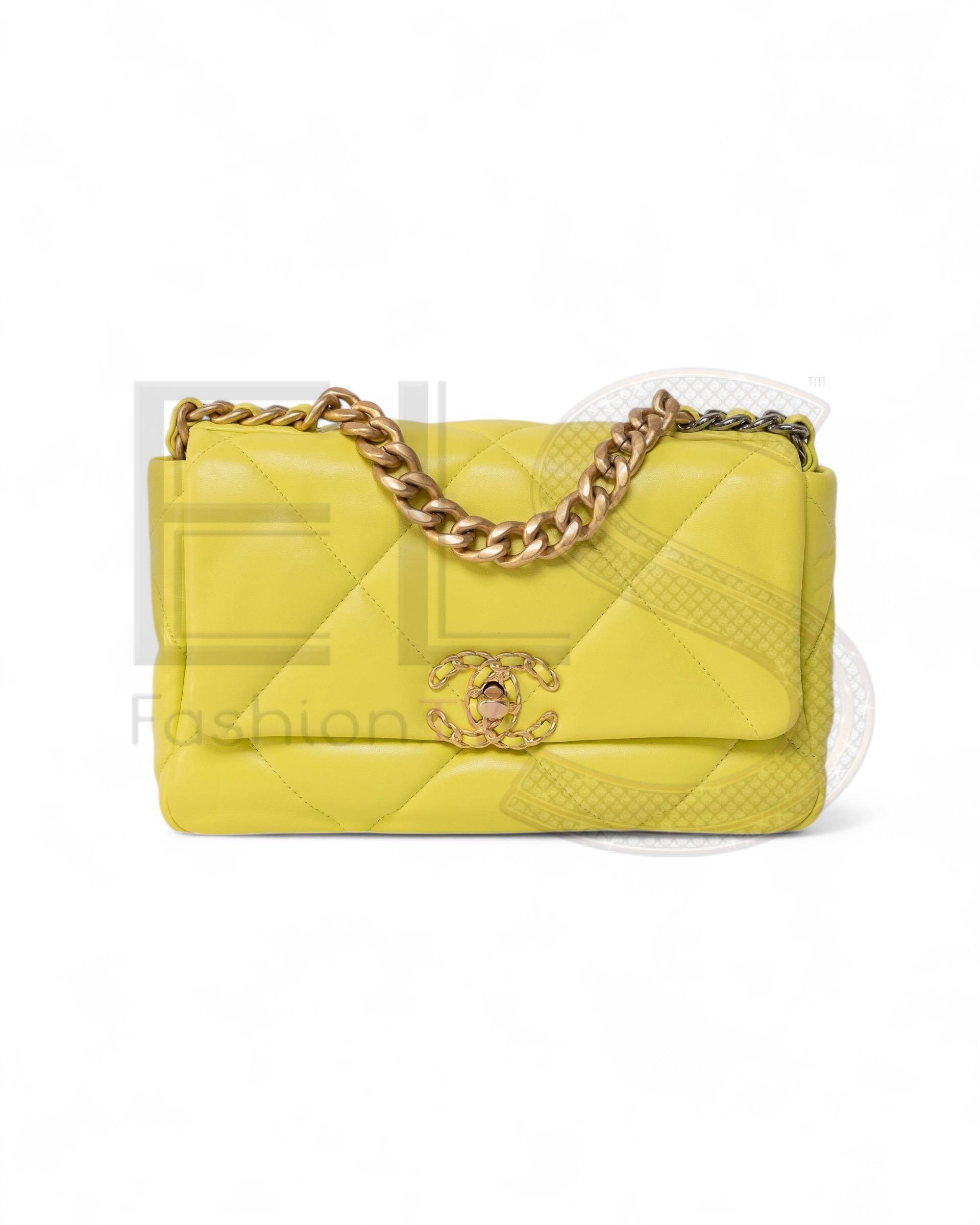 Chanel 19 Flap Small Lemon Yellow ELS Fashion TV