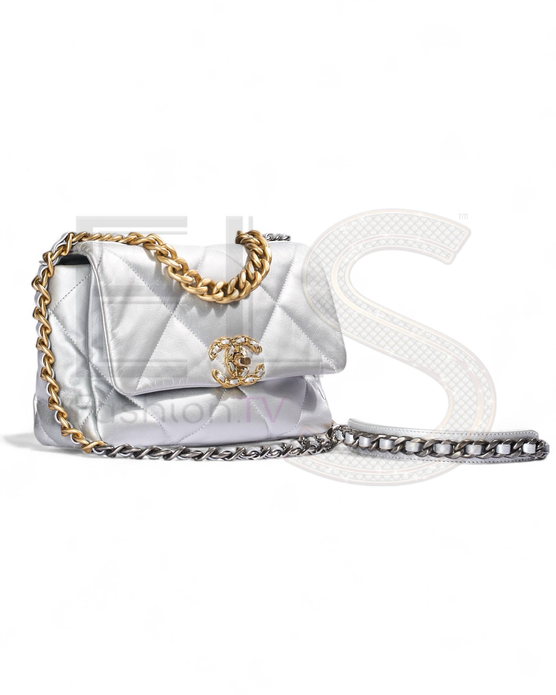 Chanel 19 Flap Small Silver ELS Fashion TV