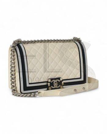 Chanel Boy Medium Quilted Cream ELS Fashion TV