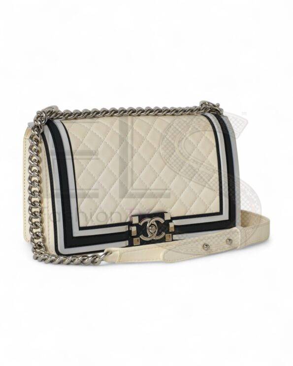 Chanel Boy Medium Quilted Cream ELS Fashion TV