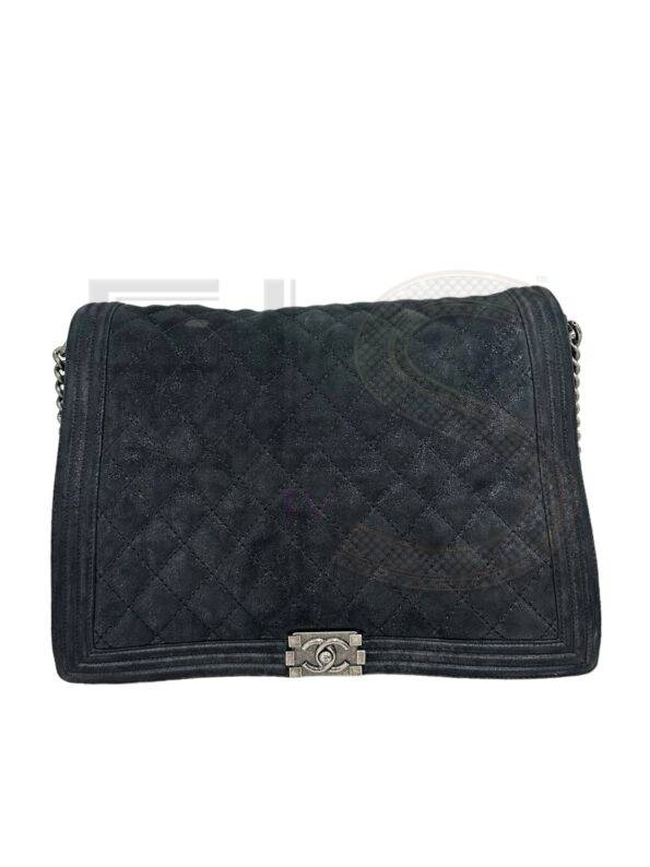 Chanel Boy Xl Suede Lurex Black ELS Fashion TV