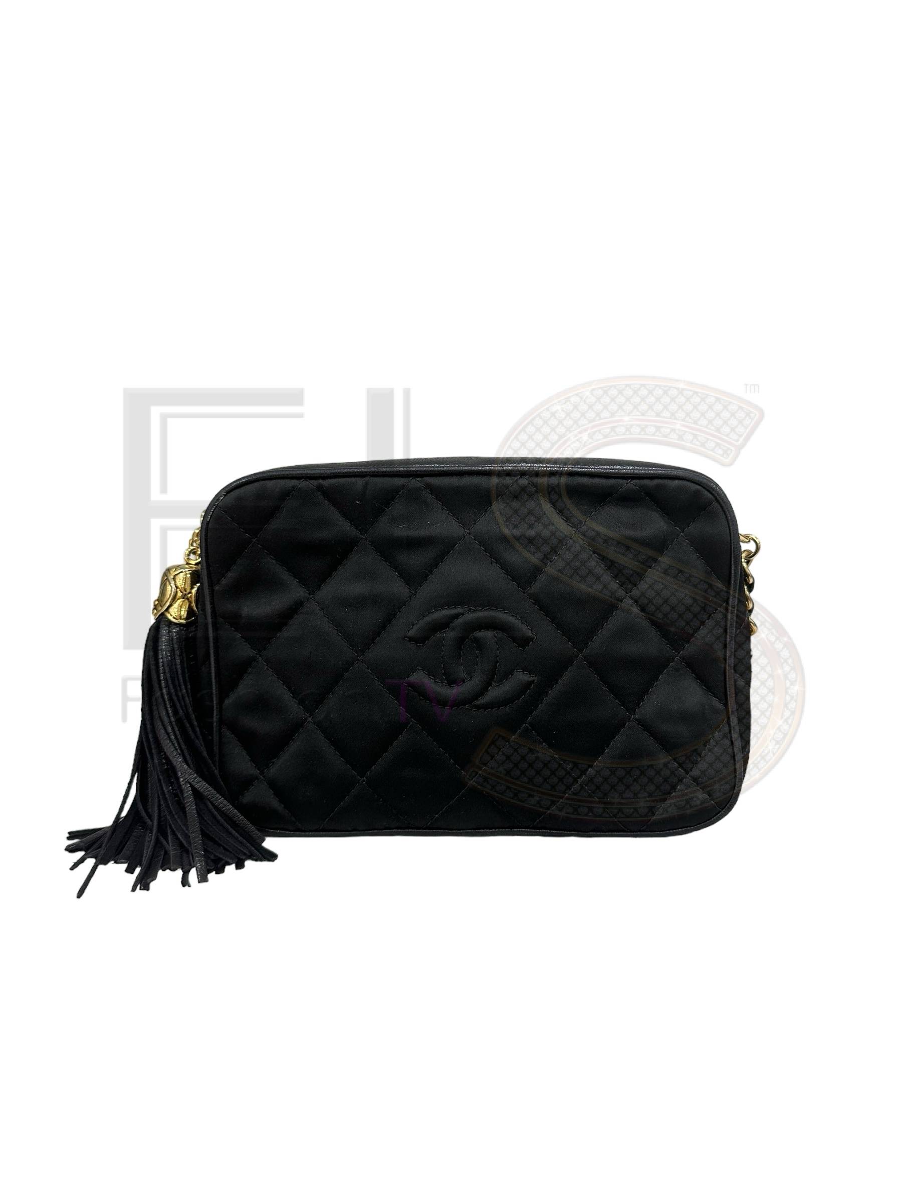 Chanel Camera Bag Vintage Satin Black ELS Fashion TV