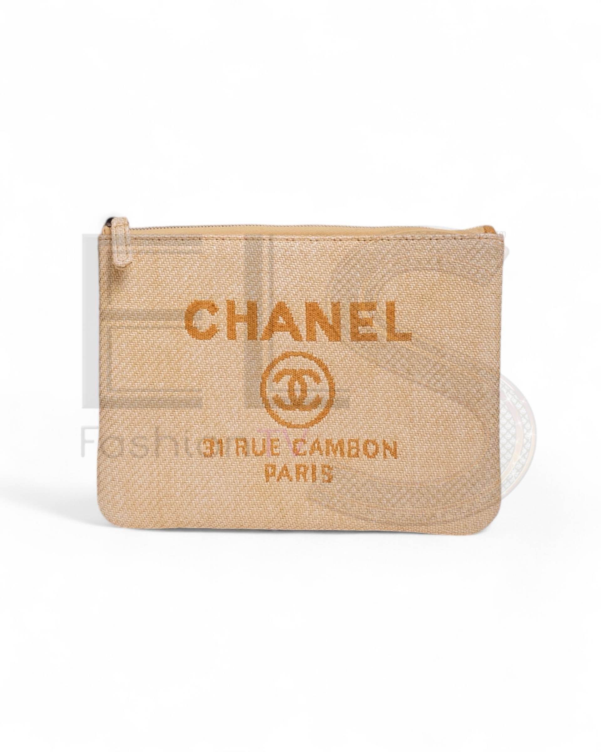 Chanel Clutch Small Cambon Rafia Yellow