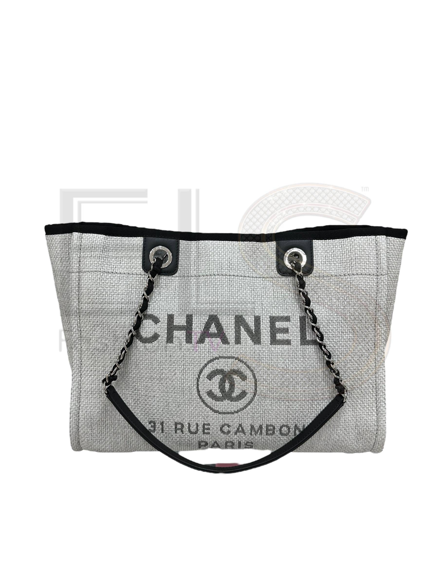 Chanel Deauville Gray Raffia