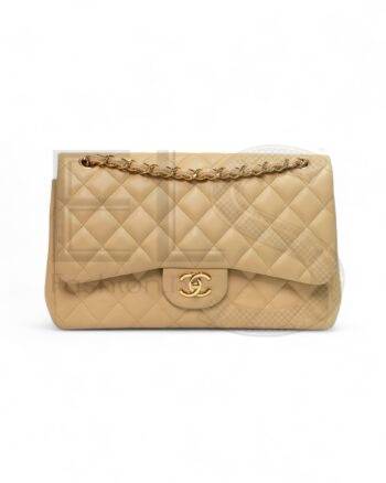 Chanel Jumbo Timeless Double-Flap Beige ELS Fashion TV