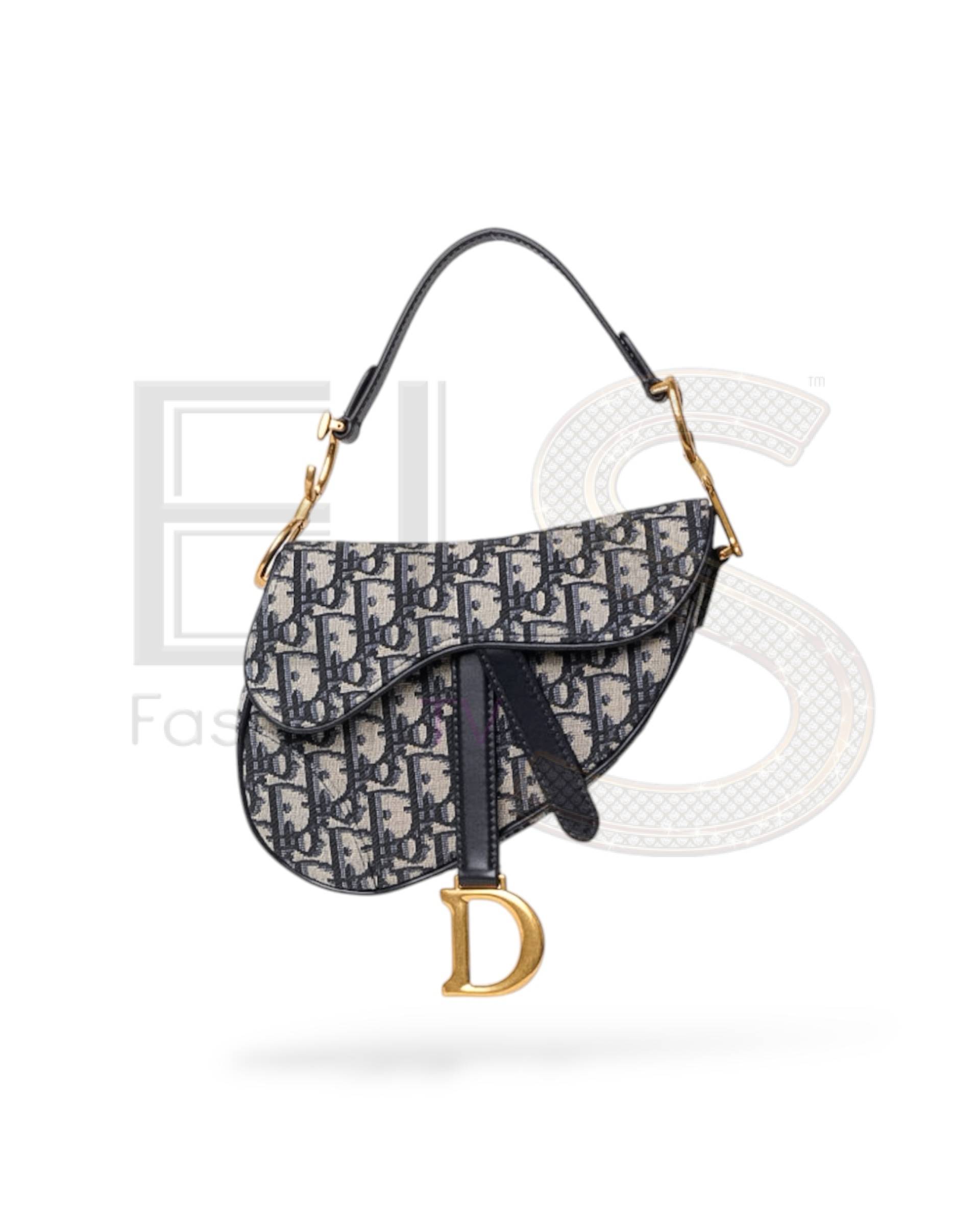 Dior Saddle Mini Jacquard Oblique Blue ELS Fashion TV
