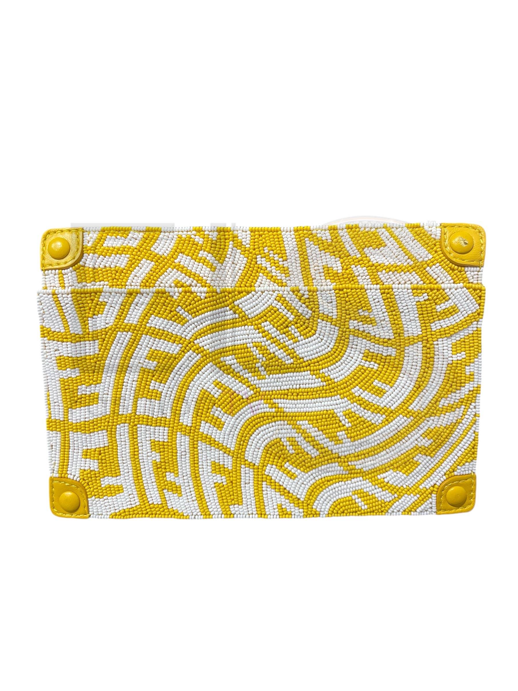 Fendi Clutch Ff Vertigo Beads Yellow ELS Fashion TV