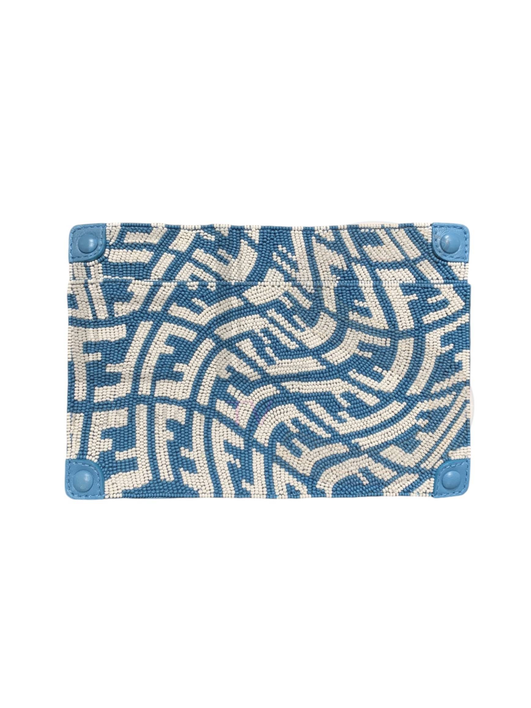 Fendi Clutch Ff Vertigo Light Blue Beads