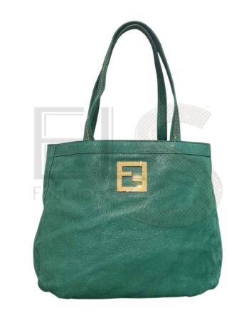 Fendi Green Suede Tote Bag ELS Fashion TV