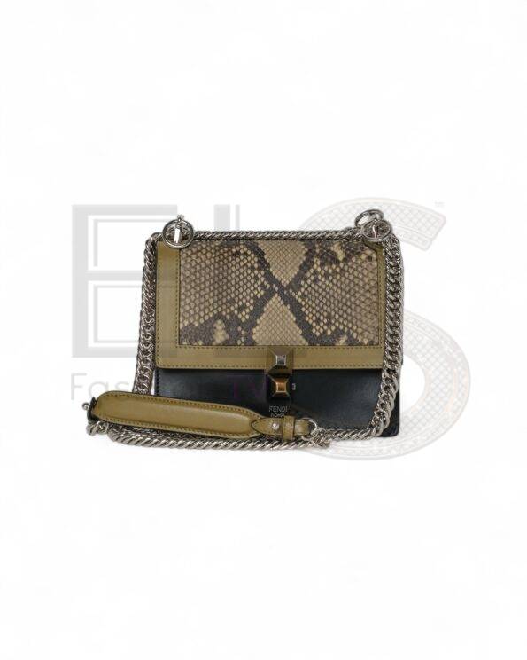 Fendi Kan I Small Tricolor Python Black ELS Fashion TV