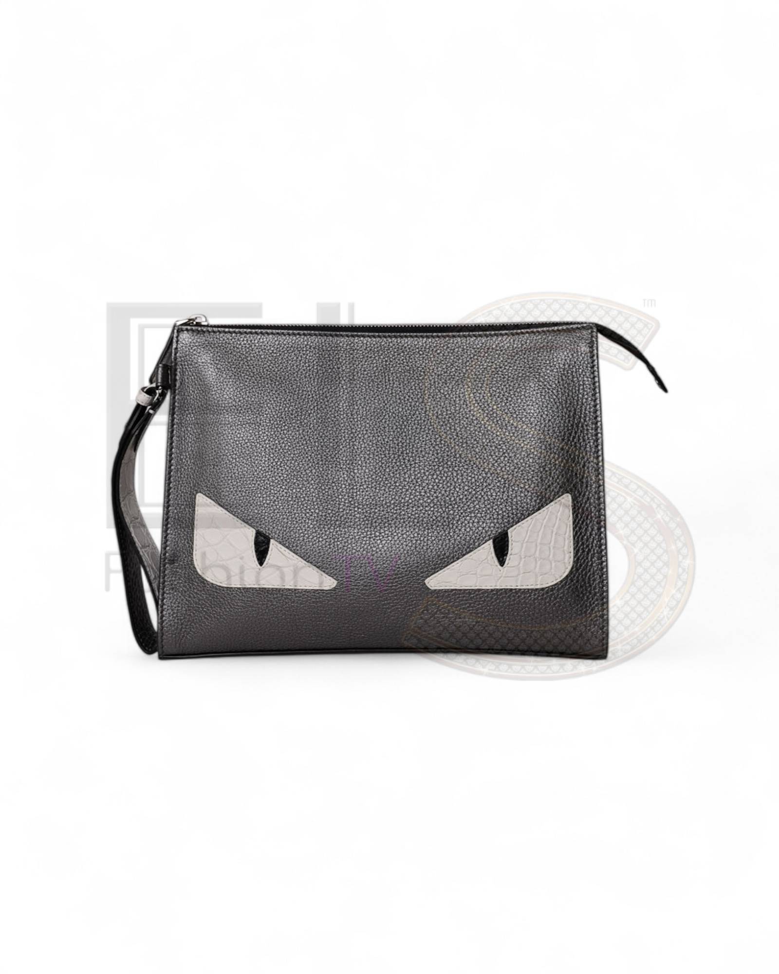 Fendi Monster Clutch Grey