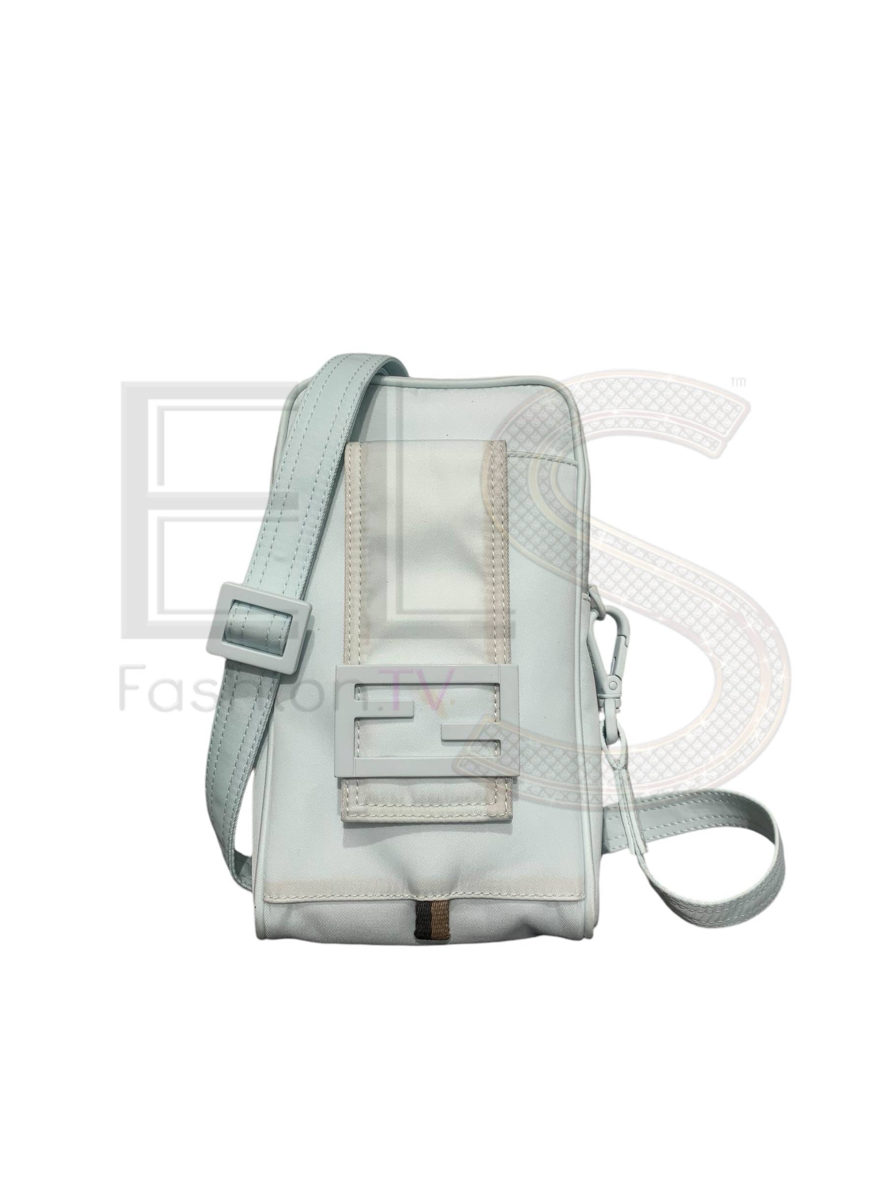 Fendi Nylon Ff Light Blue Mobile Phone Holder