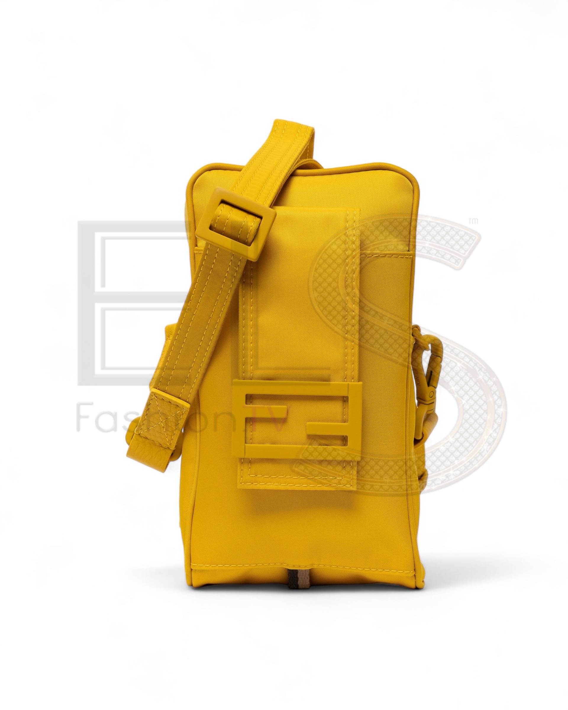 Fendi Nylon Ff Yellow Mobile Phone Holder ELS Fashion TV
