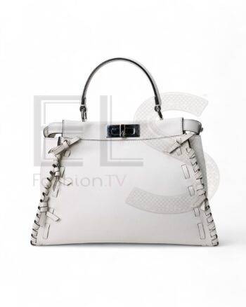 Fendi Peekaboo Medium Bow White ELS Fashion TV