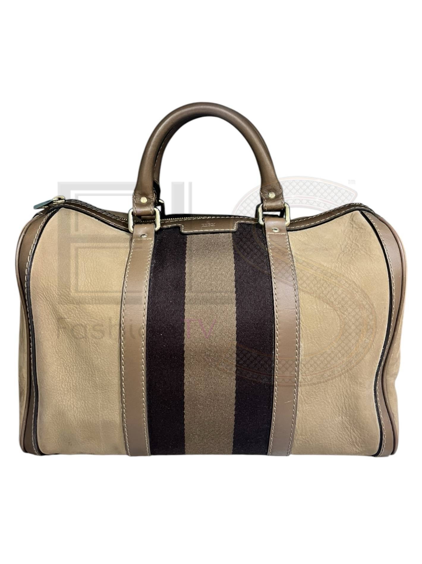 Gucci Boston Web Brown Suede