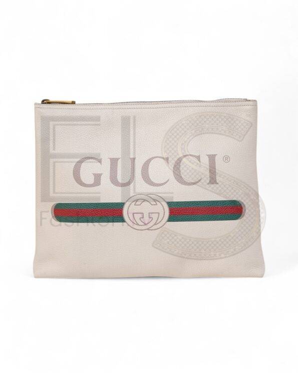 Gucci Clutch Web Logo White ELS Fashion TV