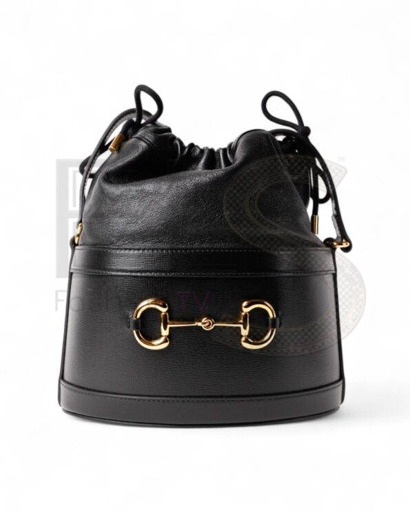 Gucci Horsebit 1995 Bucket Medium Black ELS Fashion TV