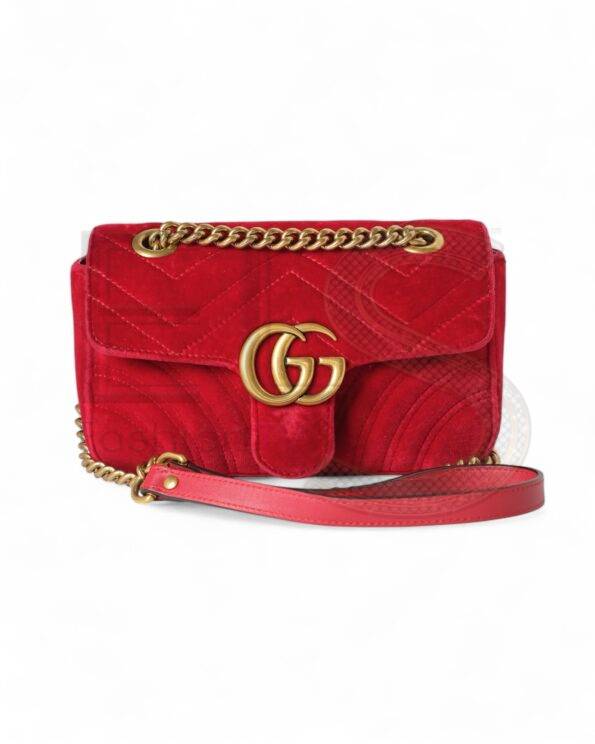 Gucci Marmont 22 Gg Velvet Red ELS Fashion TV