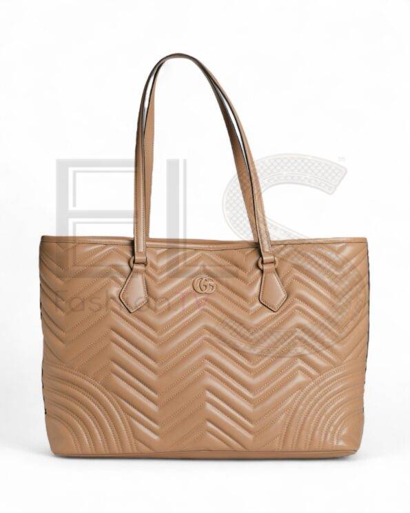 Gucci Shopping Gg Marmont Matelassè Beige ELS Fashion TV