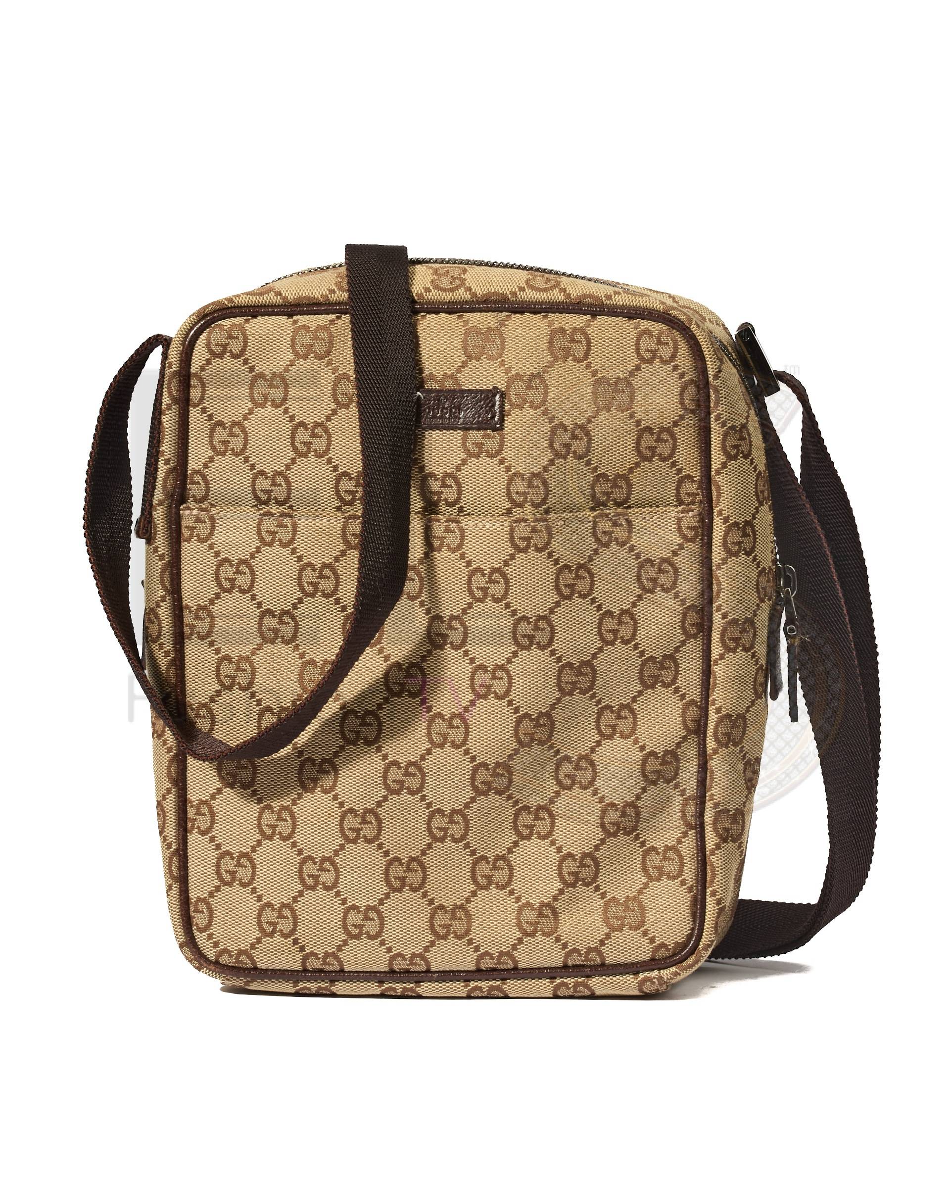 Gucci Square Gg Supreme Shoulder Bag Brown ELS Fashion TV