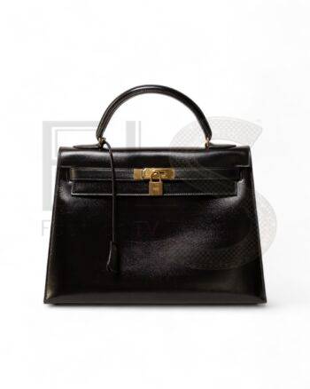 Hermès Kelly 32 Sellier Box Noire ELS Fashion TV