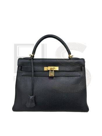 Hermès Kelly 32 Veau Grain Lisse Noir ELS Fashion TV