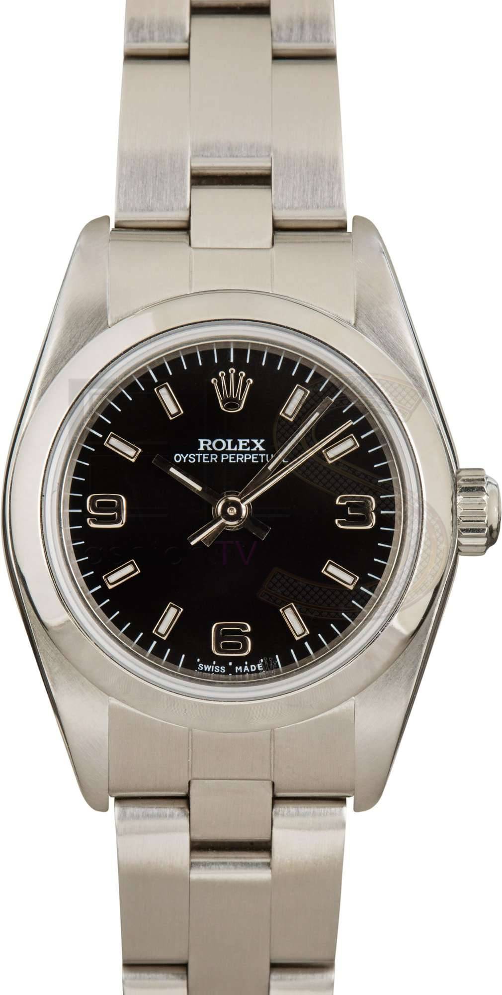 Lady Rolex Oyster Perpetual 76080 Black Dial Lady Rolex Oyster Perpetual 76080 Black Dial ELS Fashion TV