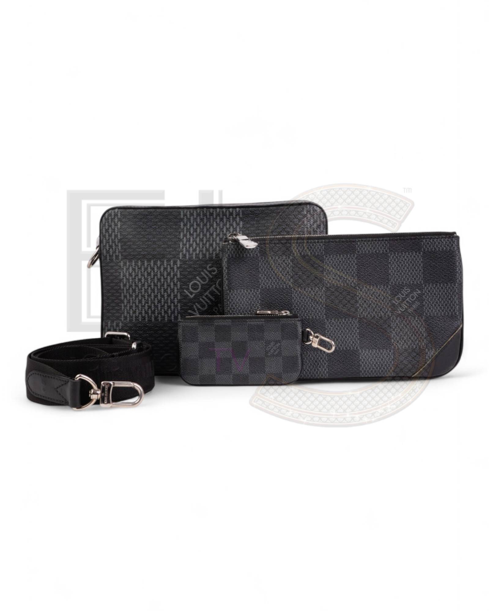 Louis Vuitton Messenger Trio Mm Damier Graphite