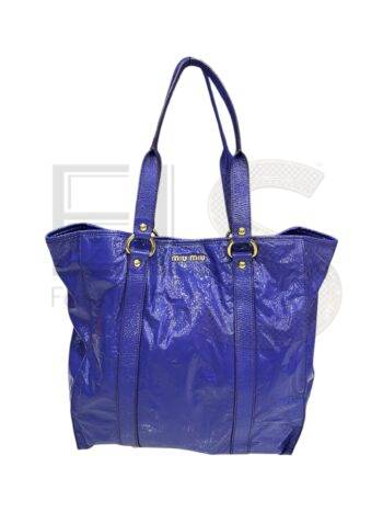 Miu Miu Shopper Large Vertical Glossy Purple ELS Fashion TV