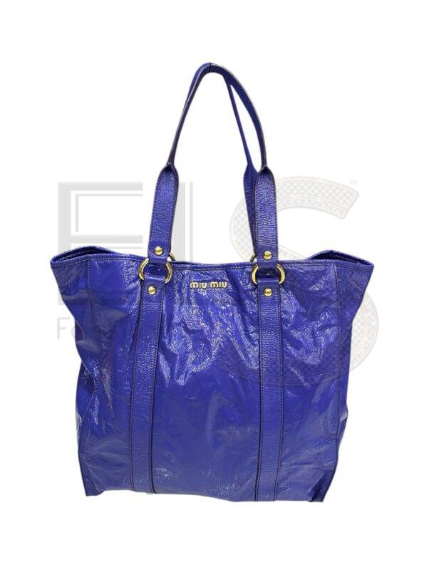 Miu Miu Shopper Large Vertical Glossy Purple ELS Fashion TV