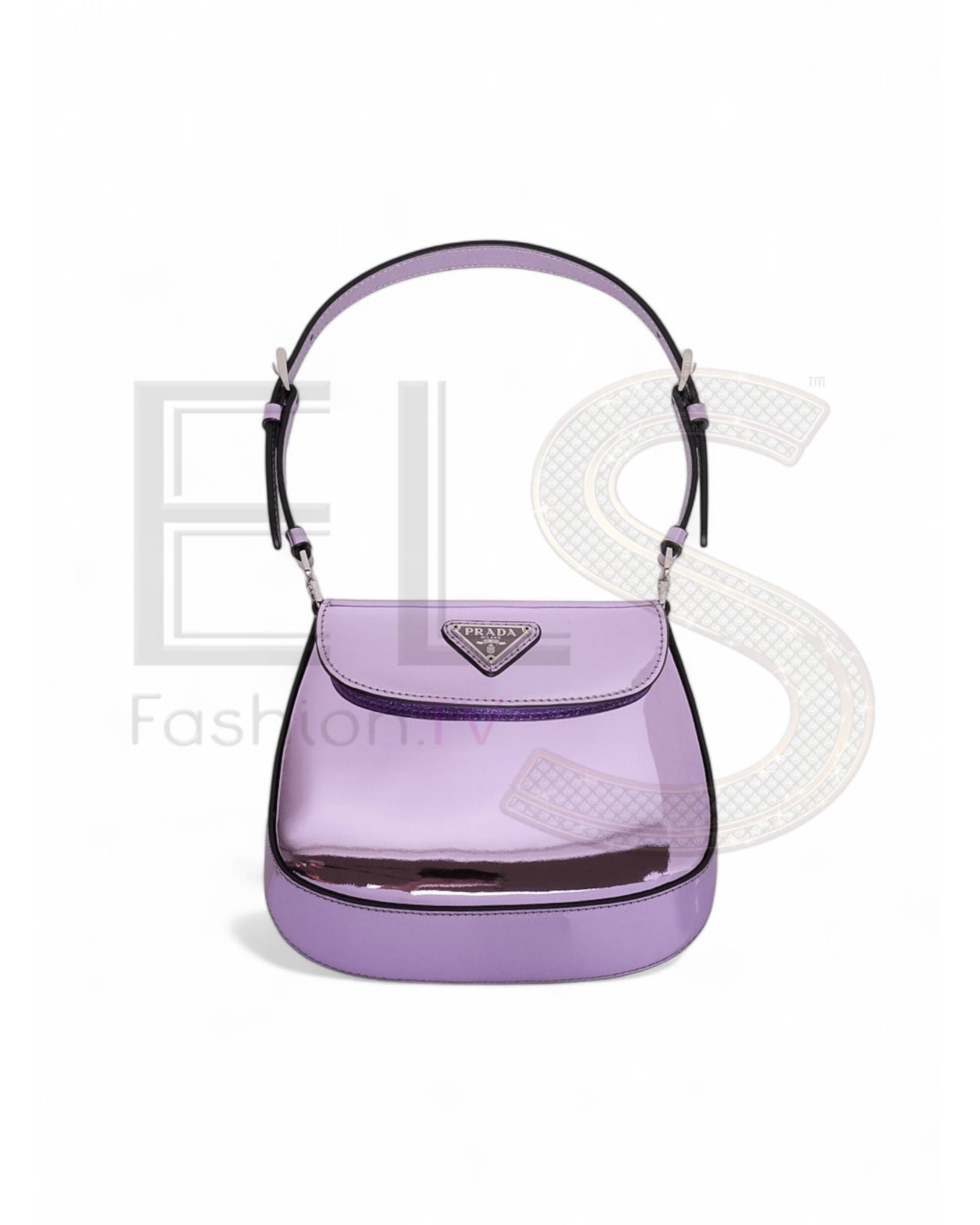 Prada Cleo Mini Lilac Brushed Leather ELS Fashion TV
