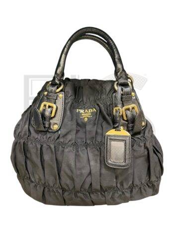 Prada Shopper Black Embossed Fabric ELS Fashion TV