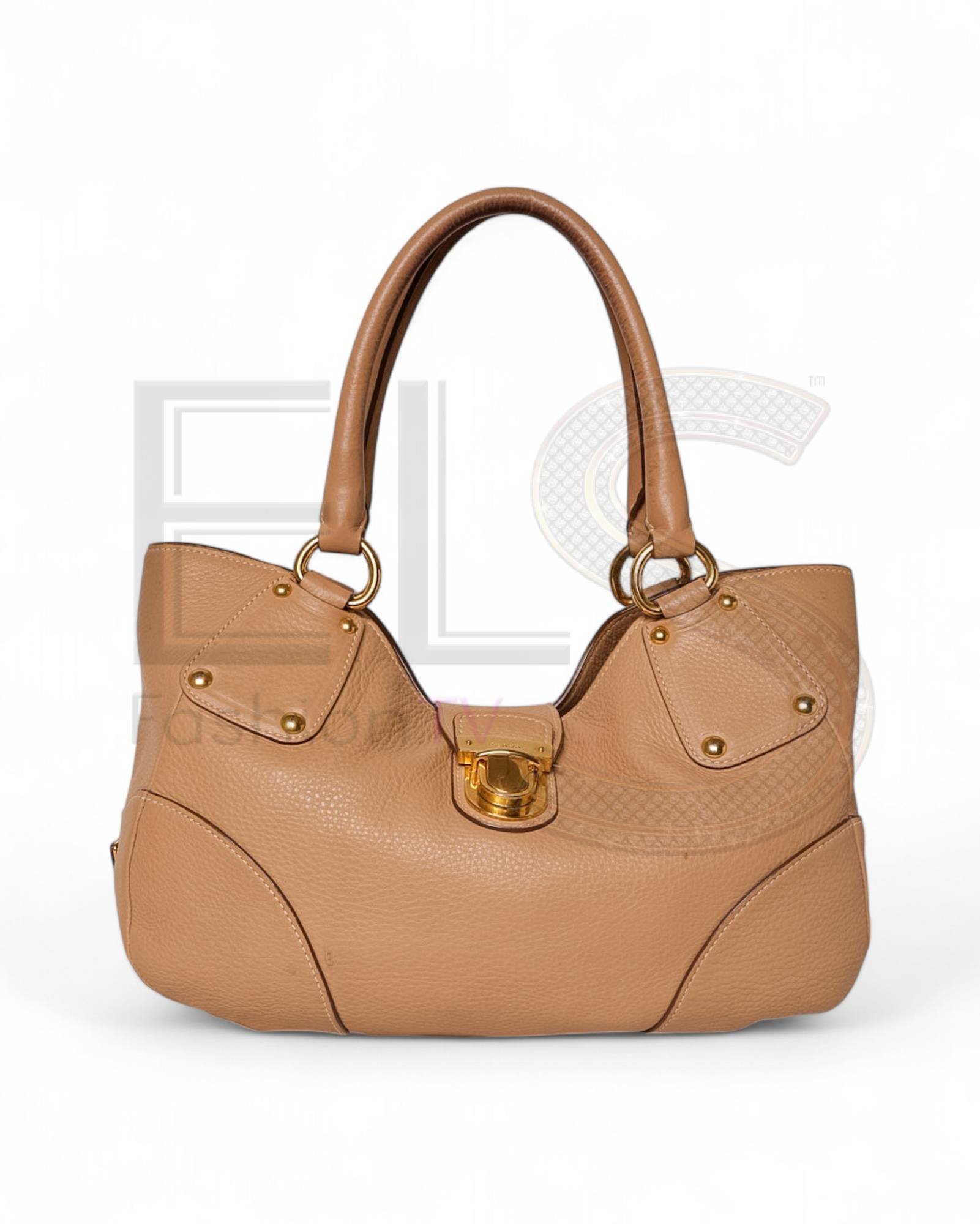 Prada Shoulder Pad Hobo Clip Beige ELS Fashion TV