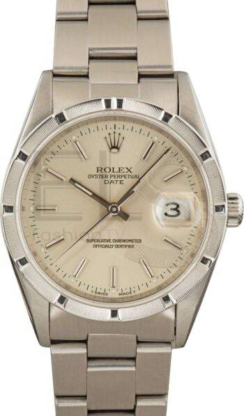 Pre Owned Rolex Date 15210 Silver Dial ELS Fashion TV