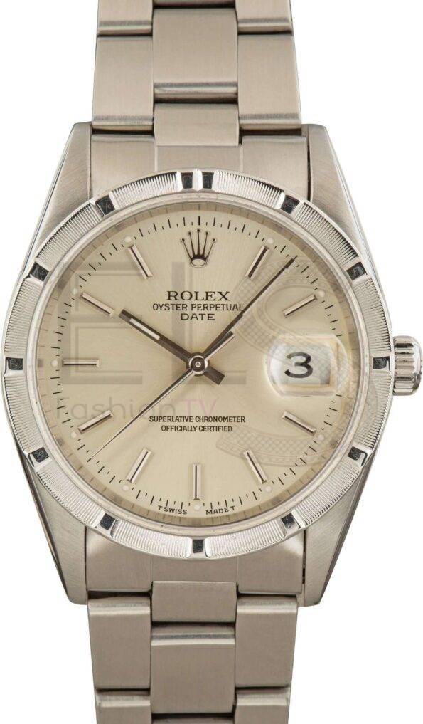 Pre Owned Rolex Date 15210 Silver Dial ELS Fashion TV