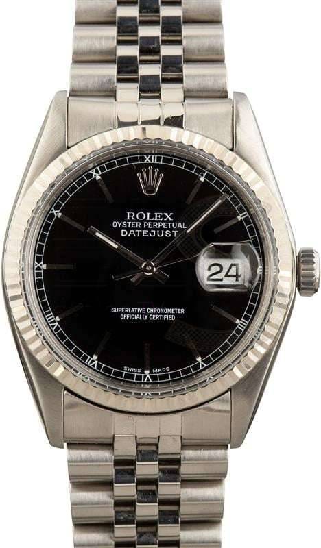 Pre Owned Rolex Datejust 16014 Black Dial ELS Fashion TV