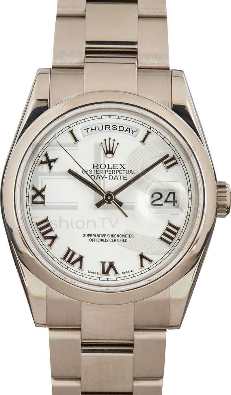 Pre Owned Rolex Day-Date 118209 18k White Gold