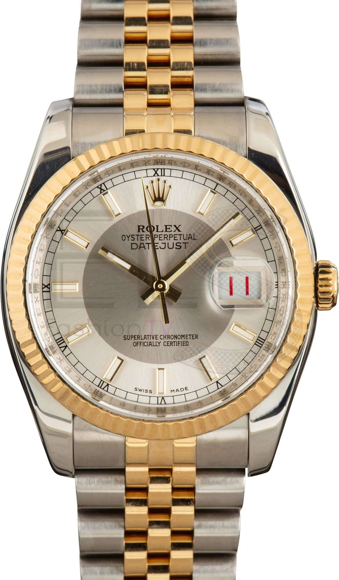 Rolex 36MM Datejust 116233 Silver Tuxedo Dial
