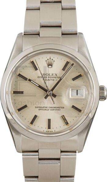 Rolex Date 15000 Stainless Steel Silver Dial ELS Fashion TV