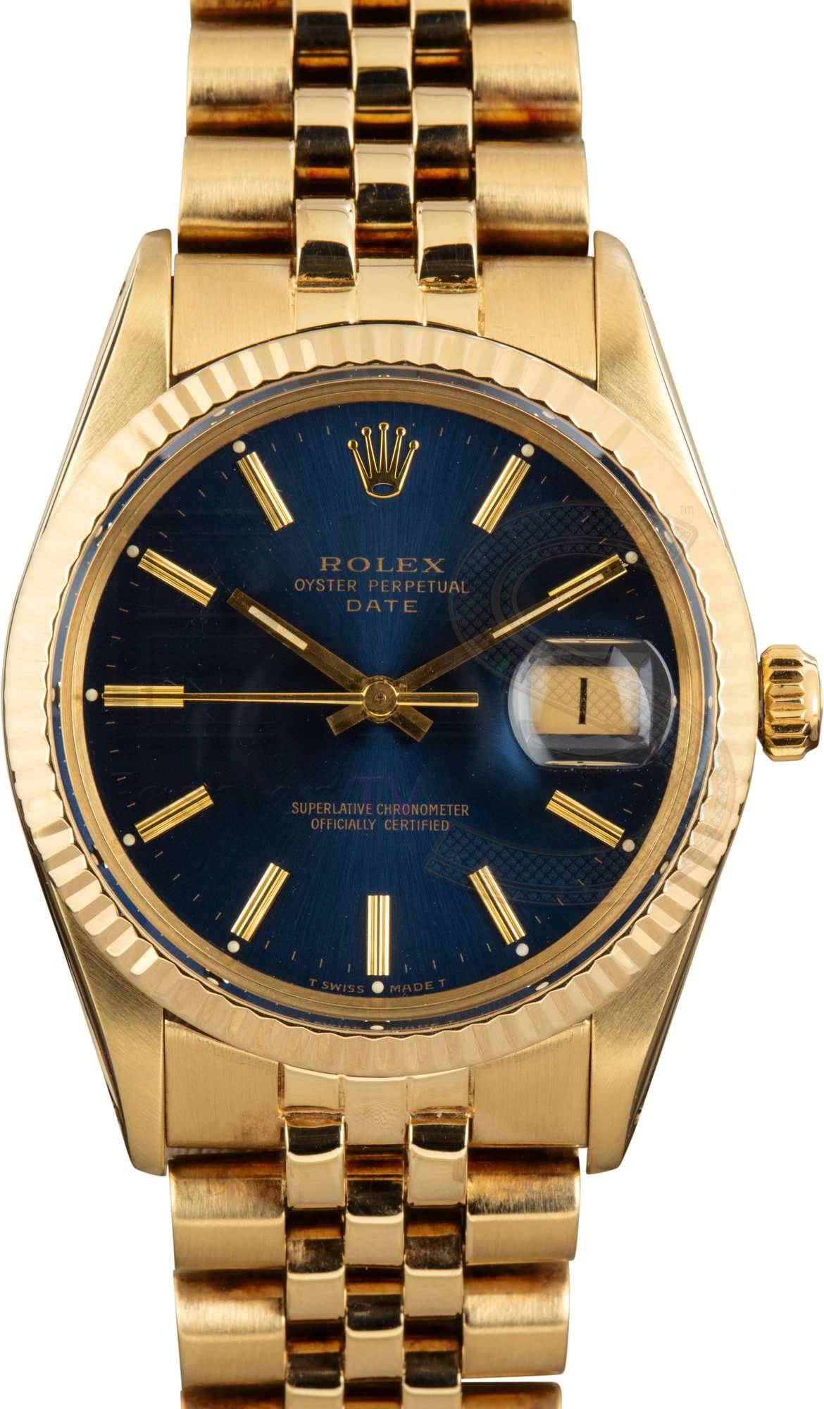 Rolex Date 15037 Yellow Gold Jubilee Band