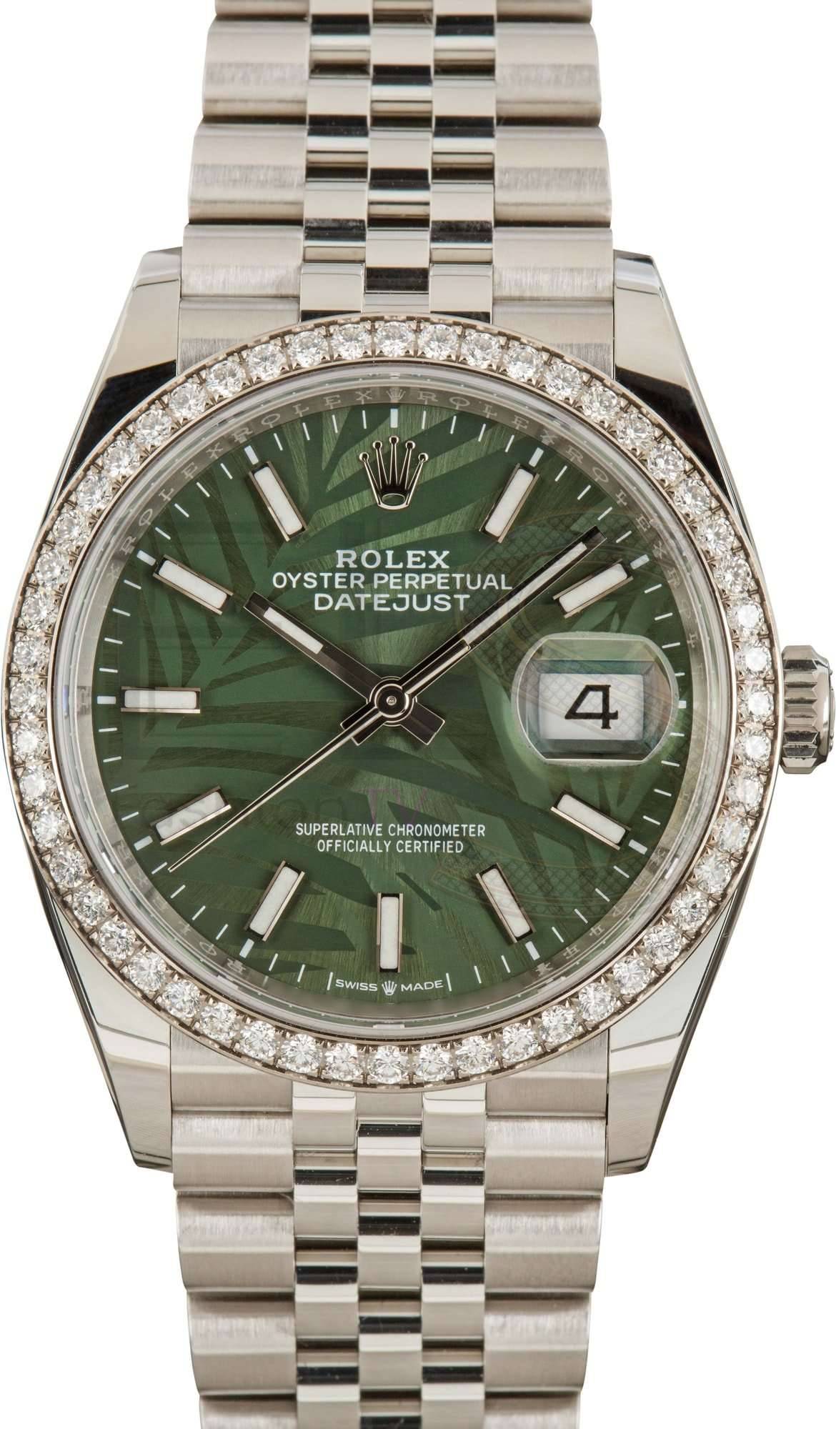 Rolex Datejust 126284 Diamond Bezel Green Dial