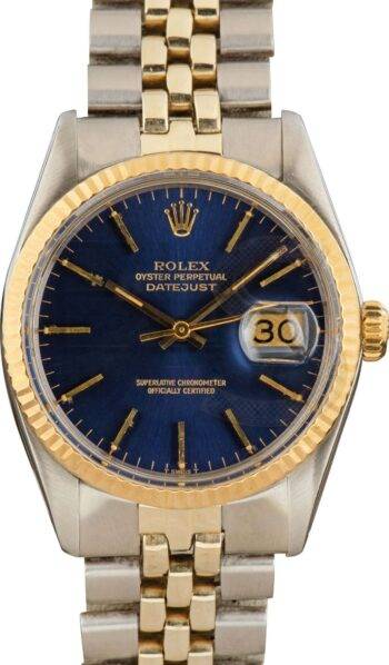 Rolex Datejust 16013 Blue Dial Two Tone Jubilee ELS Fashion TV