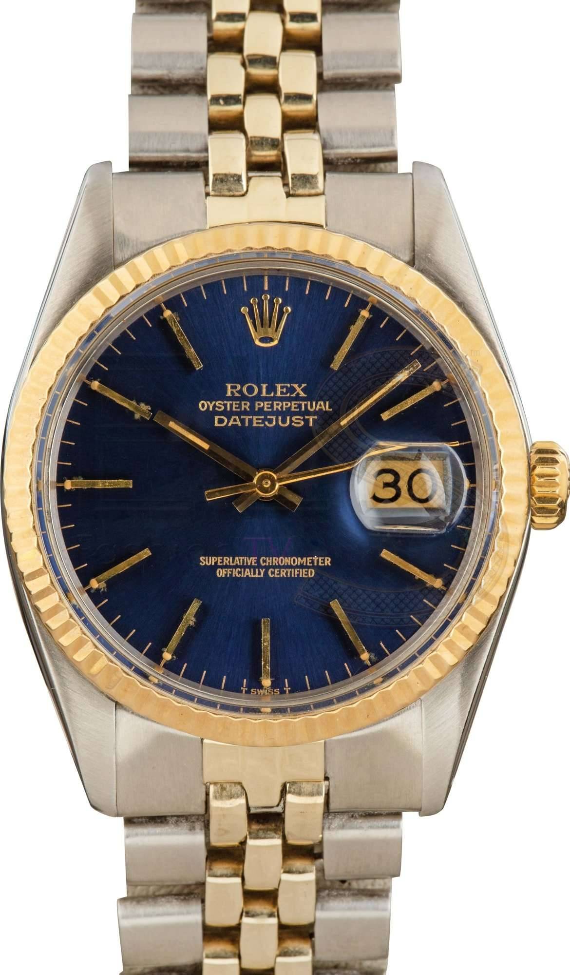 Rolex Datejust 16013 Blue Dial Two Tone Jubilee ELS Fashion TV