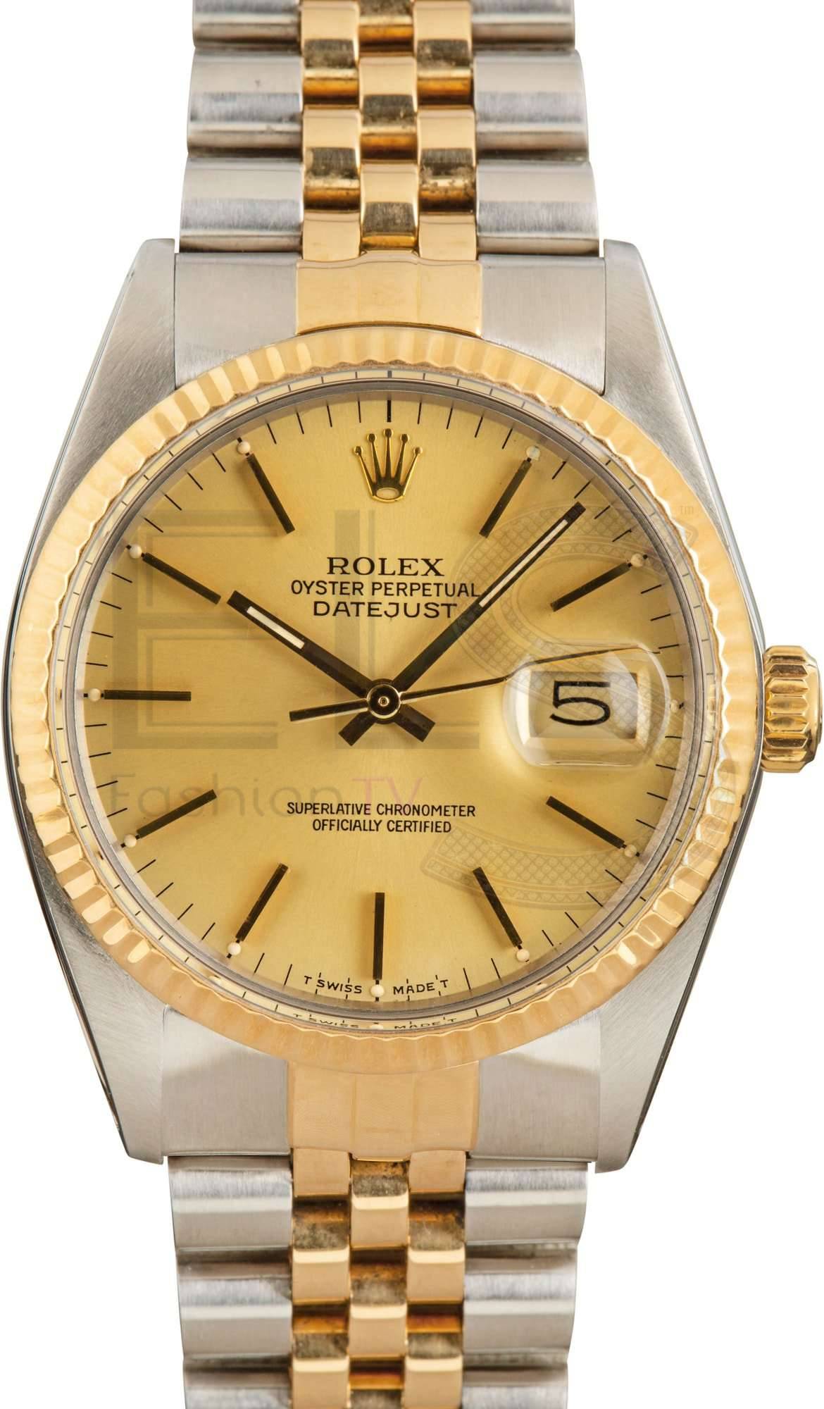 Rolex Datejust Two Tone 16013 Champagne Dial ELS Fashion TV