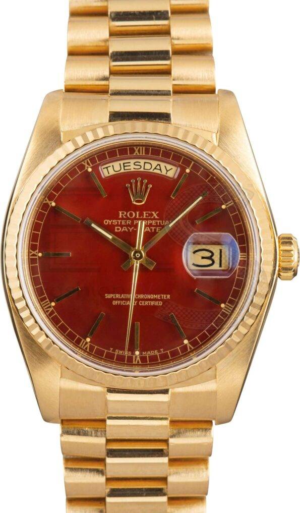 Rolex Day-Date 18038 Oxblood Dial ELS Fashion TV