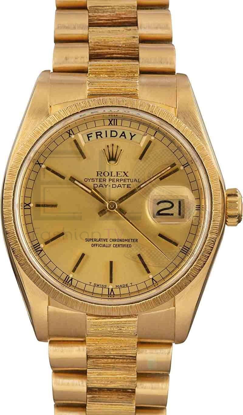 Rolex Day-Date 18078 Barked Finish President Band ELS Fashion TV