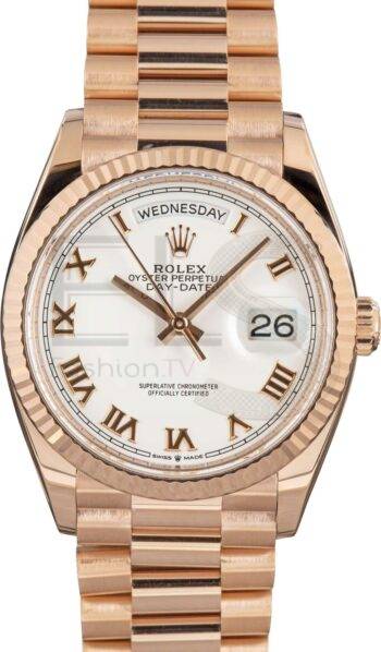 Rolex Day-Date 36 ref 128235 18k Everose Gold ELS Fashion TV