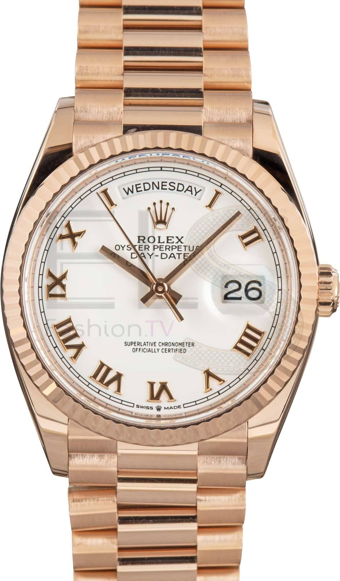Rolex Day-Date 36 ref 128235 18k Everose Gold ELS Fashion TV
