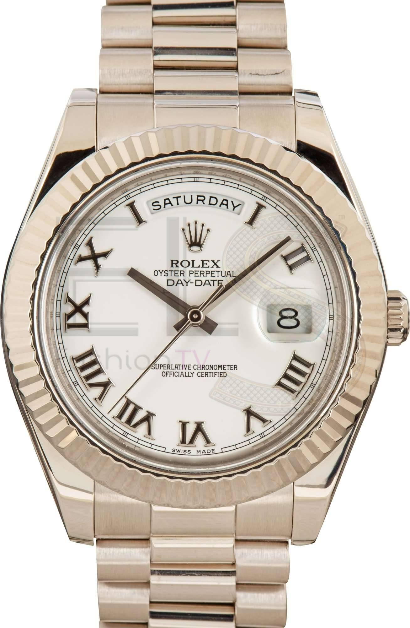 Rolex Day-Date II Ref 218239 18k White Gold